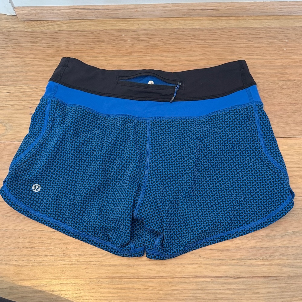 lululemon athletica Black and Blue Athletic Shorts with liner